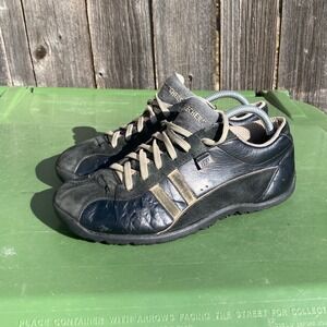 Y2K Skechers Women's Black Leather Suede Casual Shoes Square Toe Size 6.5